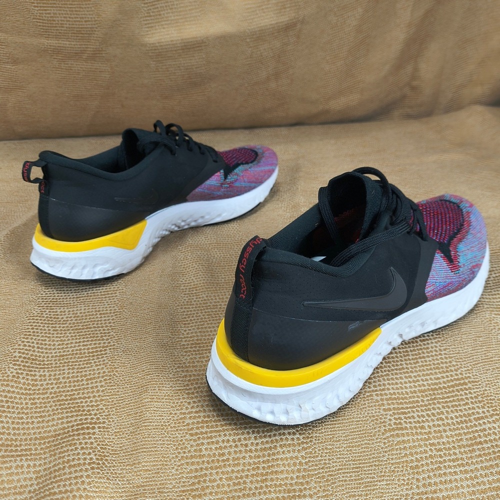 Nike Odyssey React Flyknit 2 Mens Running Shoes Black Multi Color AH1015-005 12 - Picture 10 of 14
